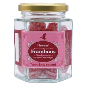 Framboos zuurtjes in potje